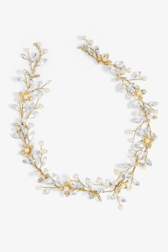 Jon Richard Gold Plated Pearl And Crystal Floral Hair Vine