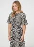 Izabel London Black Animal Print Flare Midi Dress - 12 Image 4