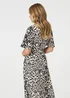 Izabel London Black Animal Print Flare Midi Dress - 12 Image 3