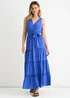 Gini London Blue Viscose Wrap Tiered Maxi Dress - Size 8 Image 1