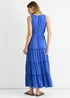 Gini London Blue Viscose Wrap Tiered Maxi Dress - Size 8 Image 2