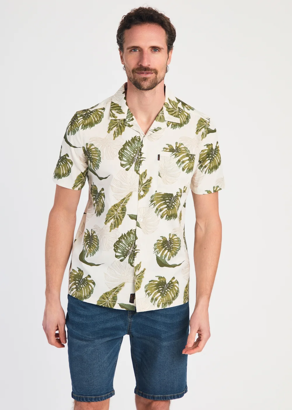 Tokyo Laundry Green Cotton Printed Poplin Short Sleeve Shirt - S Image 2