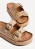 Linzi Cici Beige Aztec Woven Double Buckle Flatform Slider Sandal - Size 5 Image 5