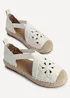 Linzi Jillian White Faux Leather Flower Cut Out Espadrille Sandal - Size 6 Image 4