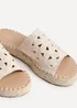 Linzi Parade Beige Faux Suede Floral Espadrille Flatform Slider - Size 8 Image 4