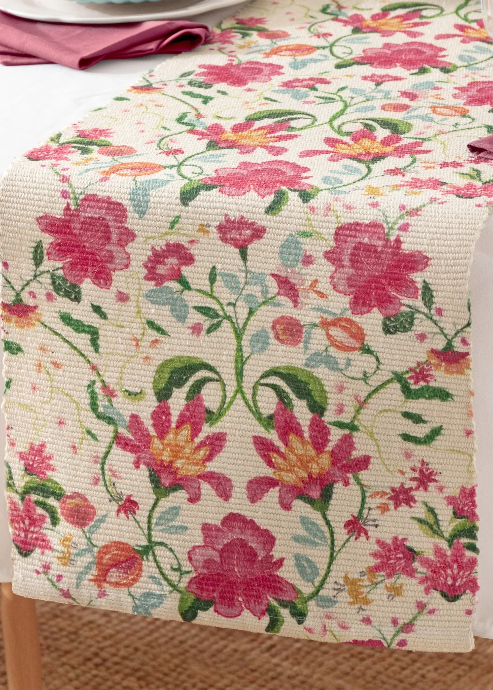 Wylder Nature Red Claudia Indoor/Outdoor Table Runner - 180x35cm Image 1