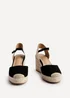 Linzi Present Black Faux Suede Closed Toe And Open Back Espadrille Wedge - Size 7 Image 3