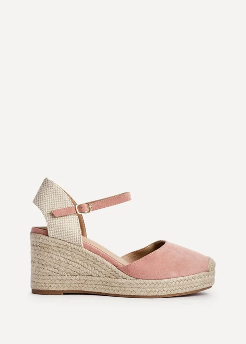 Linzi Present Dusky Pink Faux Suede Closed Toe And Open Back Espadrille Wedge - Size 7 Image 2