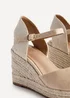 Linzi Present Beige Faux Suede Closed Toe And Open Back Espadrille Wedge - Size 7 Image 5
