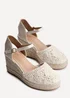 Linzi Mystic Beige Embroidered Closed Toe Espadrille Wedge - Size 6 Image 4