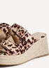 Linzi Impact Leopard Print Double Buckle Espadrille Wedge Mule - Size 4 Image 4