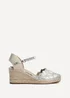 Linzi Florentina Silver Floral Embroidered Espadrille Platform Wedge - Size 7 Image 2