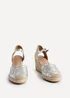 Linzi Florentina Silver Floral Embroidered Espadrille Platform Wedge - Size 7 Image 3