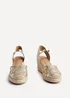 Linzi Florentina Gold Floral Embroidered Espadrille Platform Wedge - Size 6 Image 3