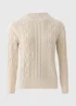Cream Cable Knit Crew Neck Jumper - 3XL Image 4