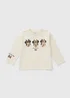 Girls Cream Minnie Mouse Bow Long Sleeve Top (1-7yrs) - 1 to 1 half years Image 1
