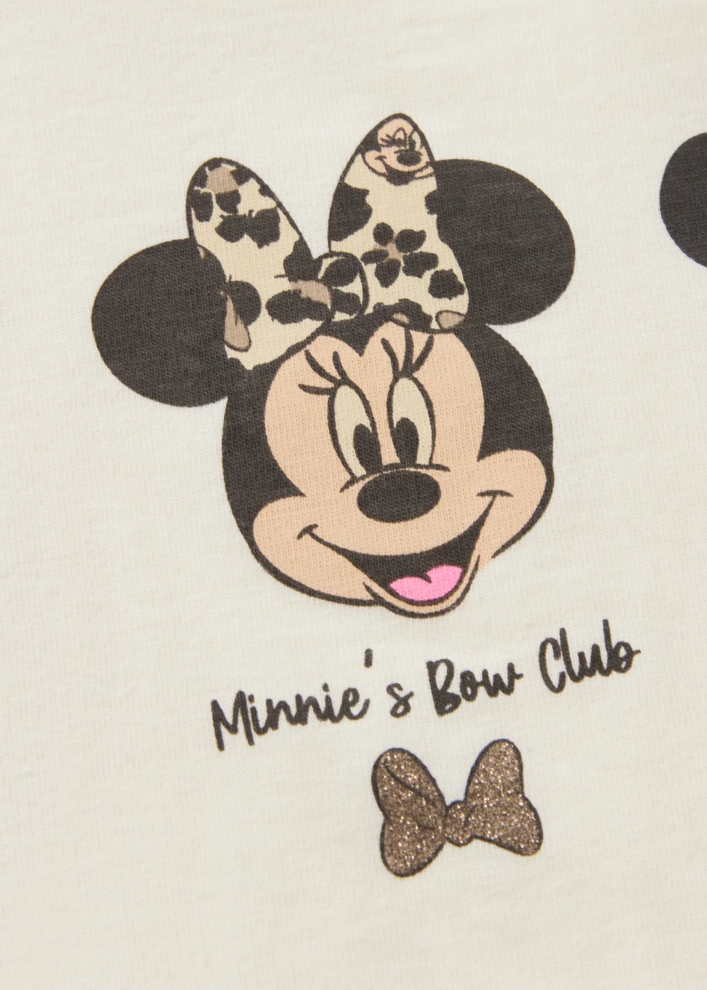 Girls Cream Minnie Mouse Bow Long Sleeve Top (1-7yrs) - 1 to 1 half years Image 2