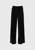 Black Velvet Wide Leg Trousers - Size 20 33 leg Image 4