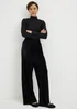 Black Velvet Wide Leg Trousers - Size 20 33 leg Image 2