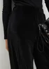 Black Velvet Wide Leg Trousers - Size 20 33 leg Image 3