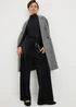 Black Velvet Wide Leg Trousers - Size 20 33 leg Image 1