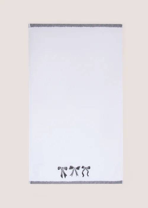 Black & White Bow Hand Towel - Hand Towel Image 1