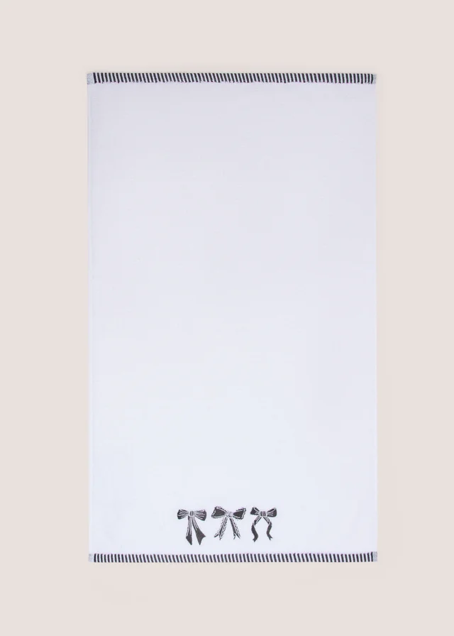 Black & White Bow Hand Towel