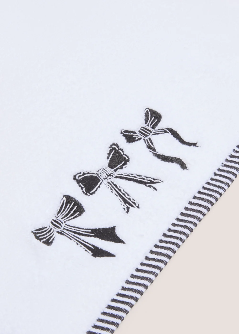 Black & White Bow Hand Towel - Hand Towel Image 2
