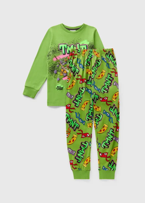 Ninja Turtles Boys Green Pyjama Set (4-13yrs) - Age 12 Years Image 1