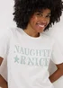 Green Naughty Or Nice Fleece Pyjama Set - Large Image 1
