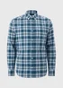 Navy Brushed Check Overshirt - Small Image 4