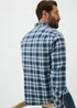 Navy Brushed Check Overshirt - Small Image 3