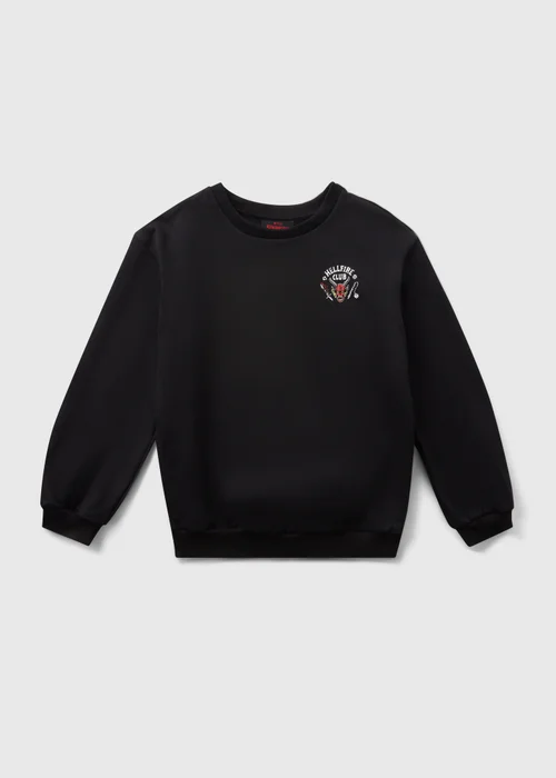 Stranger Things Kids Black Hellfire Club Sweatshirt (7-13yrs) - 7 Yrs Image 1