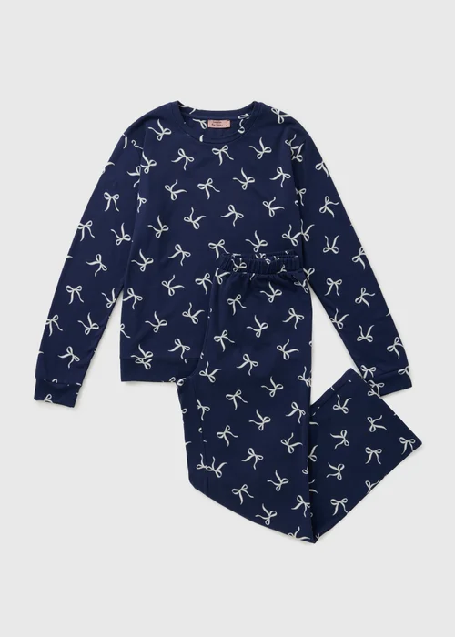 Navy Bow Pyjama Set - XXL Image 3