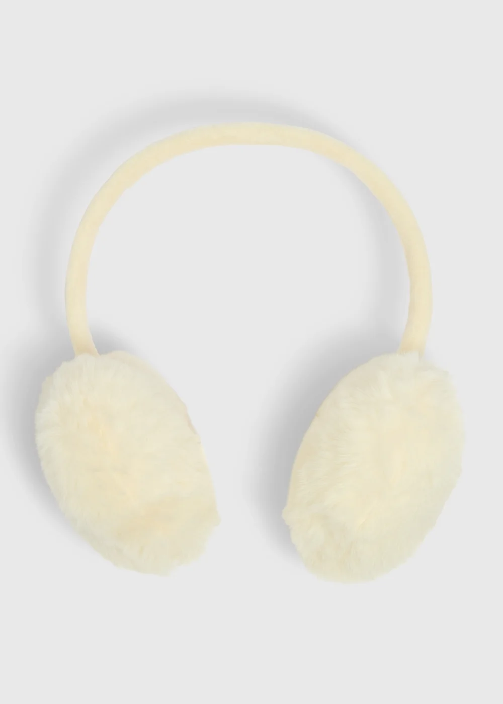 Girls Cream Heart Earmuffs - One Size Image 1