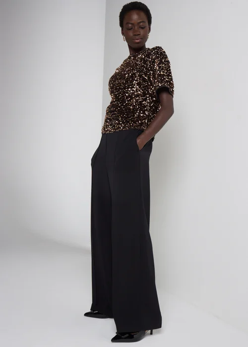 Et Vous Bronze Sequin T-Shirt - Size 12 Image 1