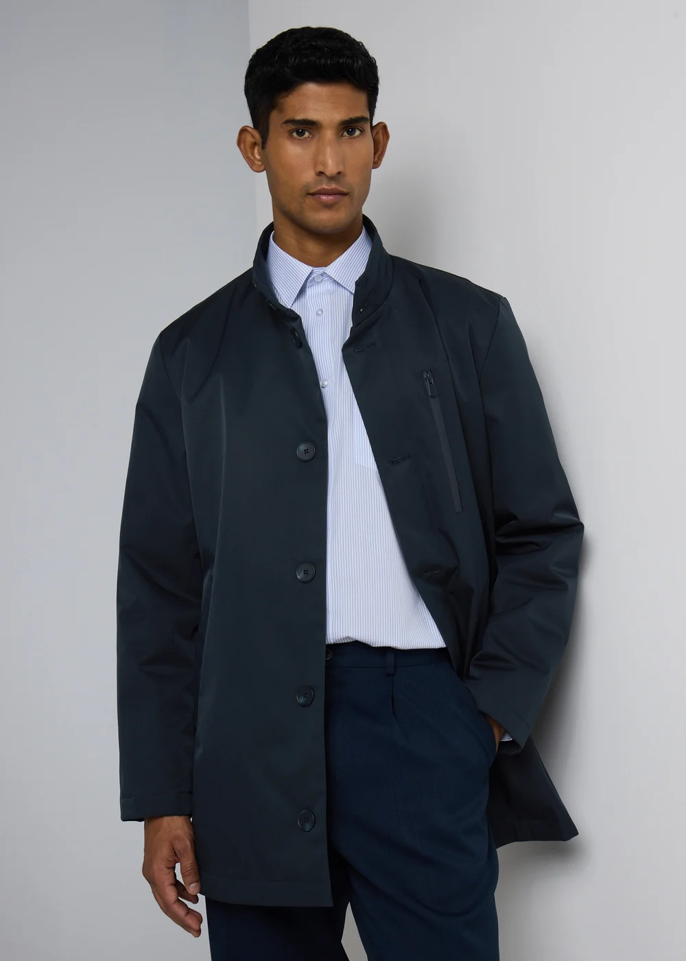 Taylor & Wright Navy Funnel Showerproof Coat - XS Image 1