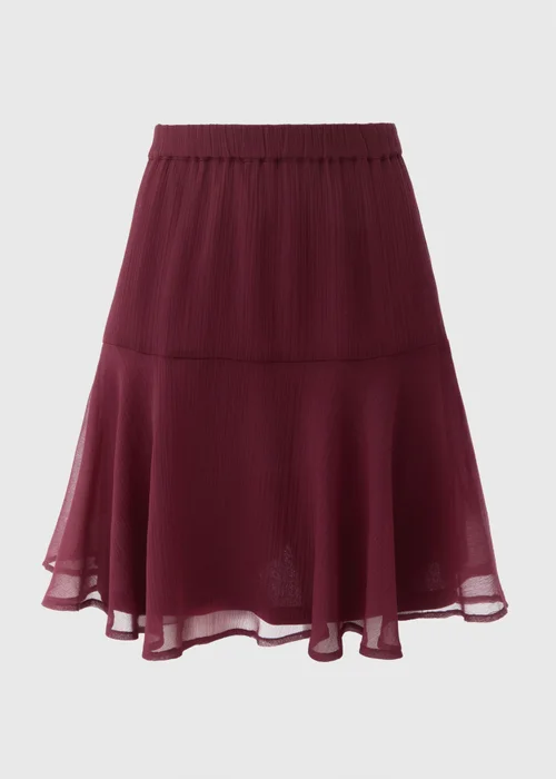 Burgundy Tiered Mini Skirt - Size 12 Image 3