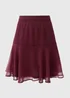 Burgundy Tiered Mini Skirt - Size 12 Image 3