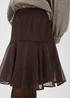 Brown Mini Tiered Skirt - Size 10 Image 1