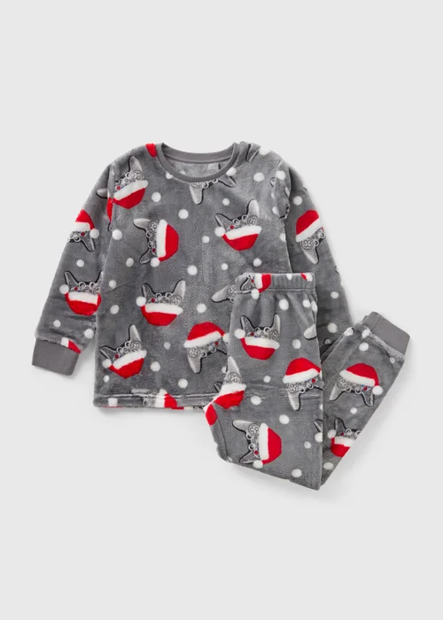 Boys Grey Christmas Console Fleece Pyjamas (7-13yrs) - Age 7 Years Image 1