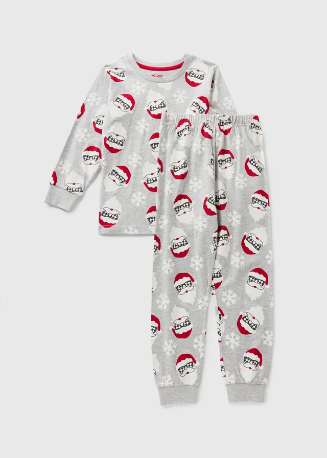 Boys Grey Santa Pyjama Set (7-13yrs)