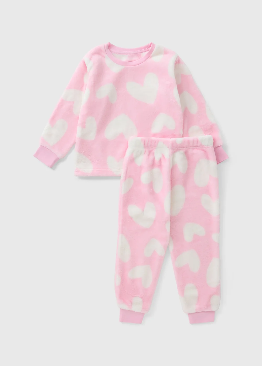 Girls Pink Heart Pyjama Set (1-7 Years) - 1 to 1 half years Image 2