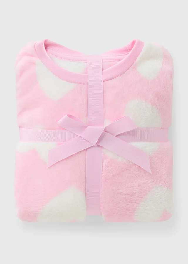 Girls Pink Heart Pyjama Set (1-7 Years)