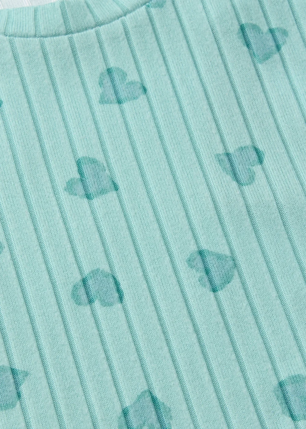 Girls Sage Heart Ribbed Pyjama Set (1-7yrs) - Age 2 - 3 Years Image 2