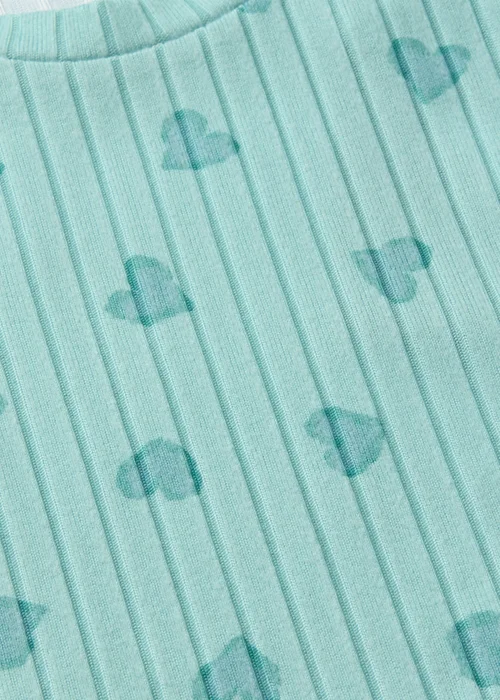 Girls Sage Heart Ribbed Pyjama Set (1-7yrs) - Age 2 - 3 Years Image 2