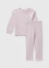 Girls Lilac Waffle Flower Pyjama Set (1-7yrs) - 1 to 1 half years Image 1