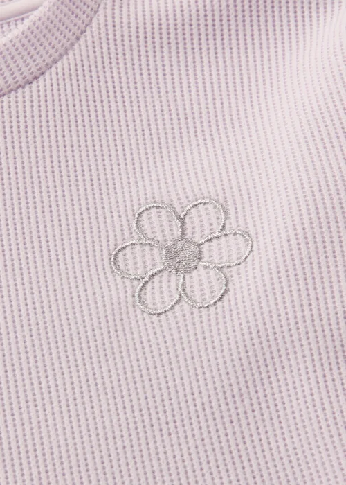 Girls Lilac Waffle Flower Pyjama Set (1-7yrs) - 1 to 1 half years Image 2