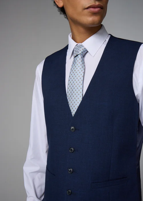 Taylor & Wright Willowby Blue Black Suit Waistcoat - Small Image 3