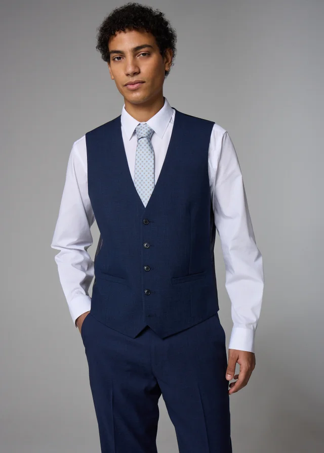 Taylor & Wright Willowby Blue Black Suit Waistcoat